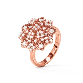 FF Bouquet Silver 925 Rose Gold Plated Small Ring-